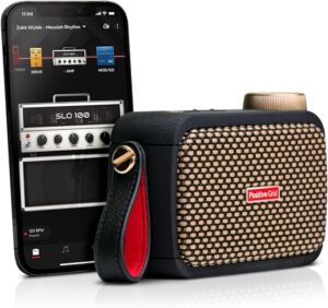 Positive Grid Spark GO 5 W Ultra-tragbarer, intelligenter Gitarrenverstärker, Kopfhörerverstärker und Bluetooth-Lautsprecher mit Smart-App für E-Gitarre, Akustikgitarre oder Bass