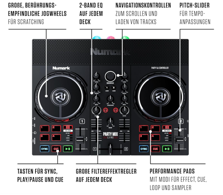 co2CREA Étui de protection rigide pour manette Numark Party